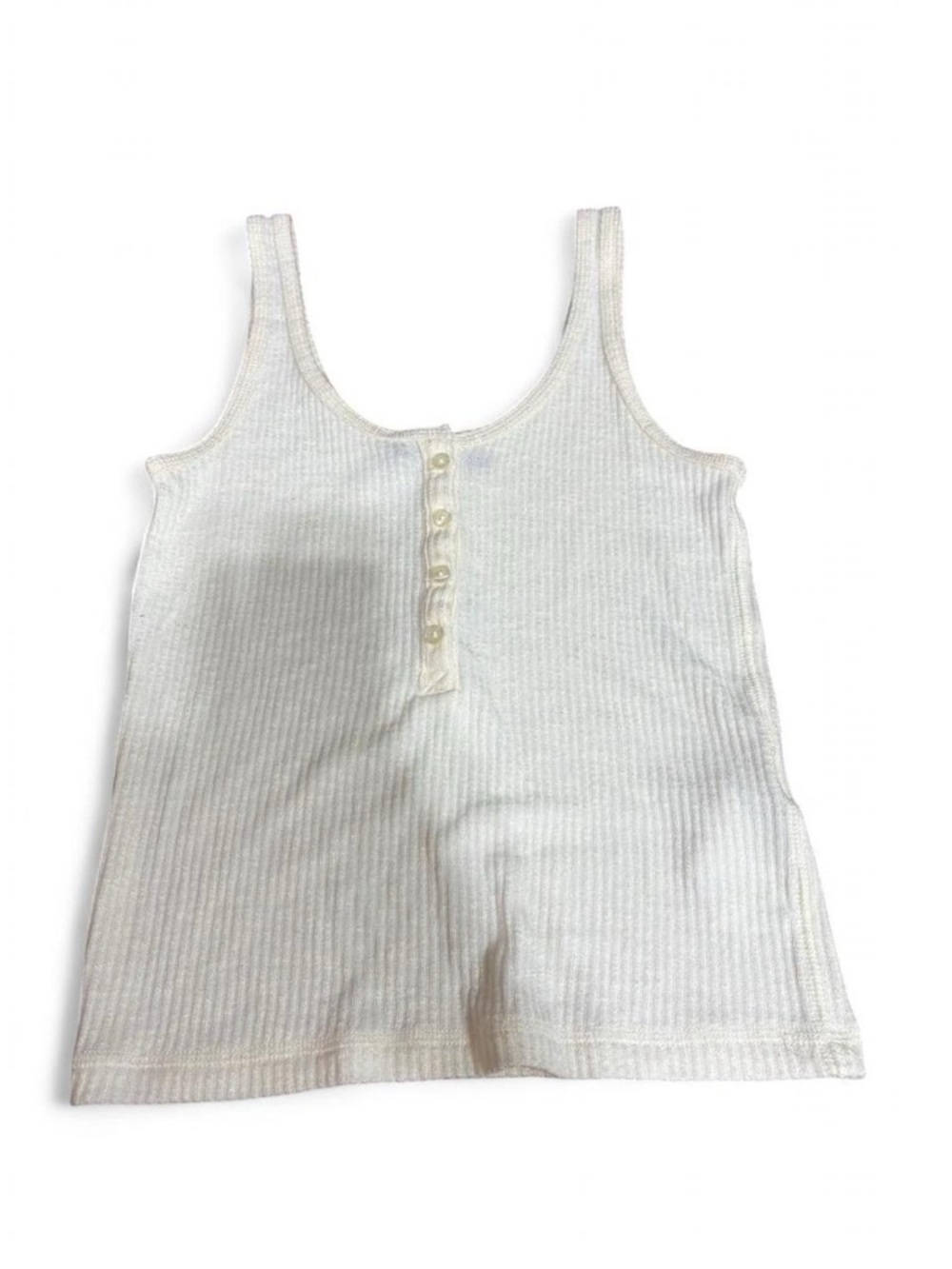 NWOT Abercrombie & Fitch Cream Ribbed Henley Tank